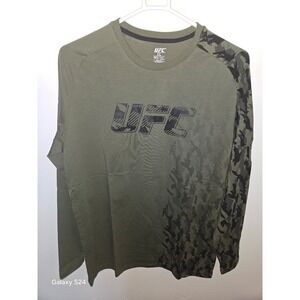 UFC Shirt Men Green Black Camouflage Cotton Stretch Shirt And Shorts Set Size L